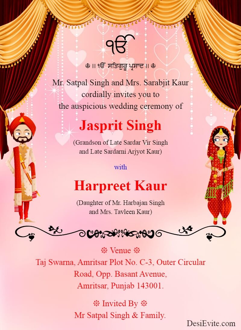 punjabi sikh wedding ecard with carry catcher