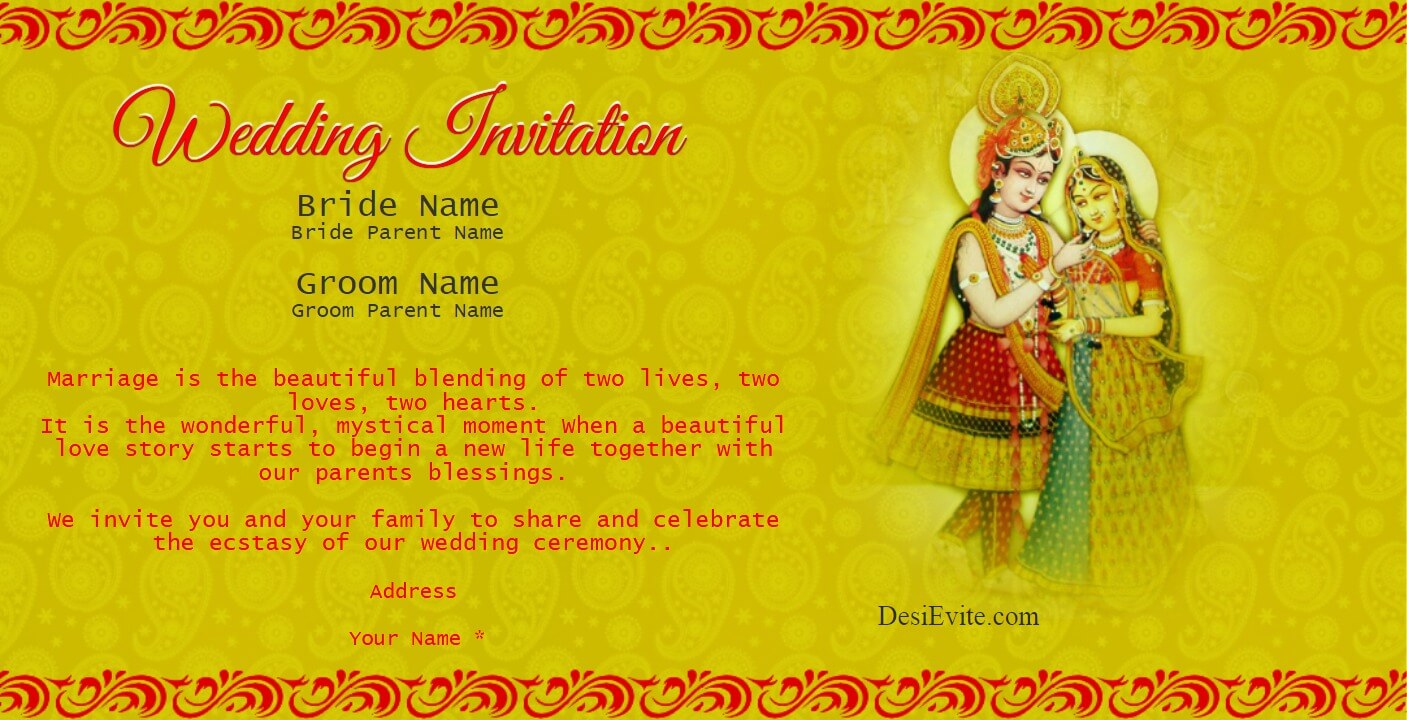 radha krushna theme wedding invitation 136 