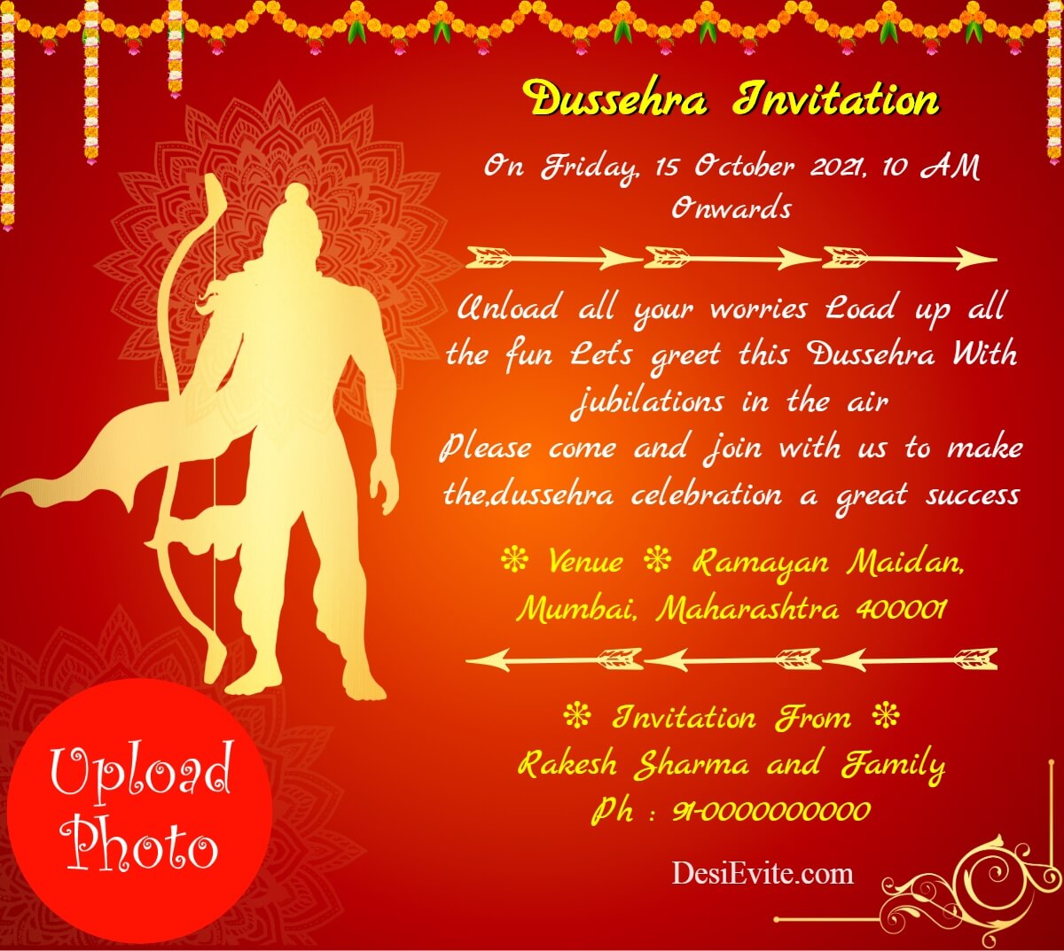 Dussehra Invihtation