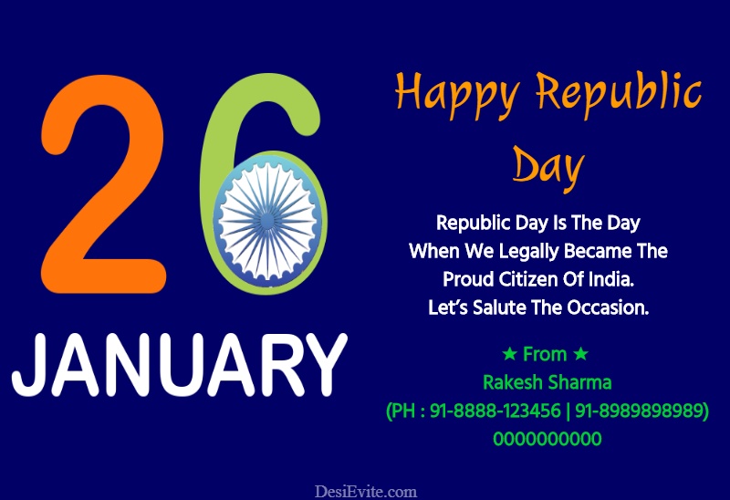 republic day greeting card india map template 171 