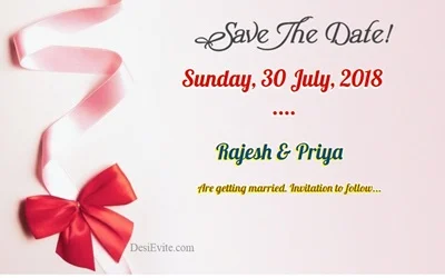 Save the date invitation card wedding