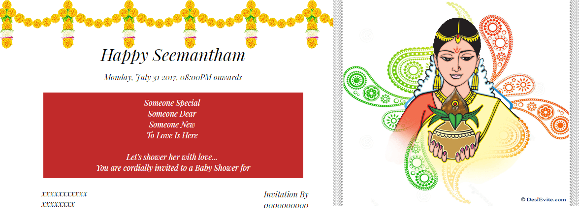 seemantham invitation cards online free