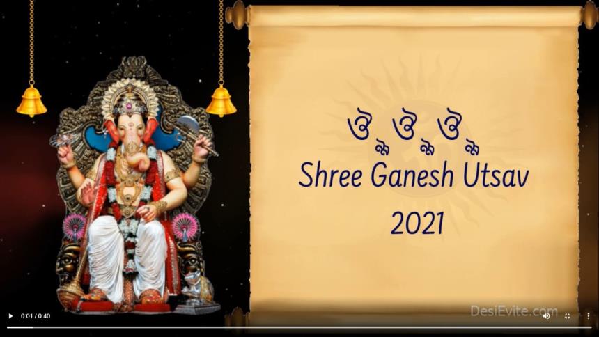 free Animated Ganesh Chaturthi Invitation Video, Online Invitations