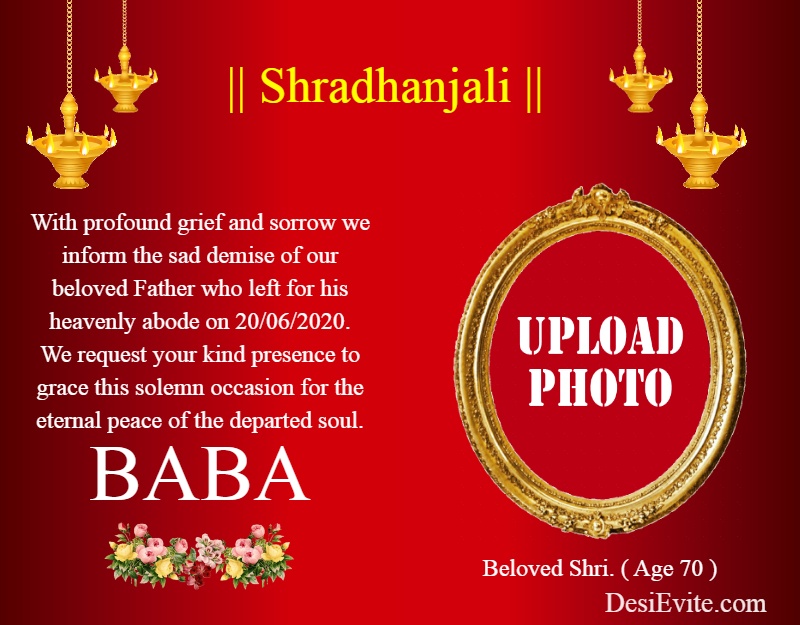 shradhanjali english greeting e card