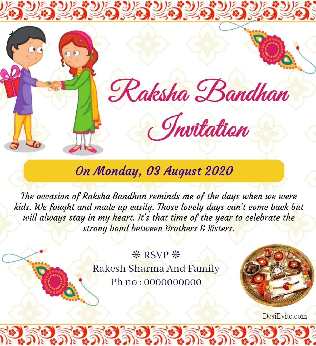 Raksha Bandhan Invitation