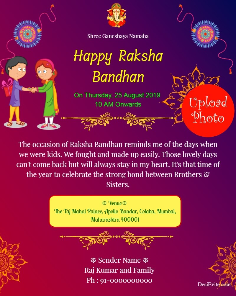 traditional rakshabandhan invitation card template 175 