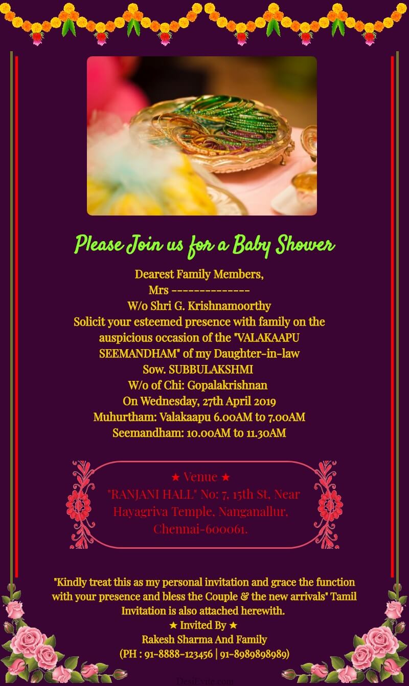 valaikappu seemantham invitation card template 51 