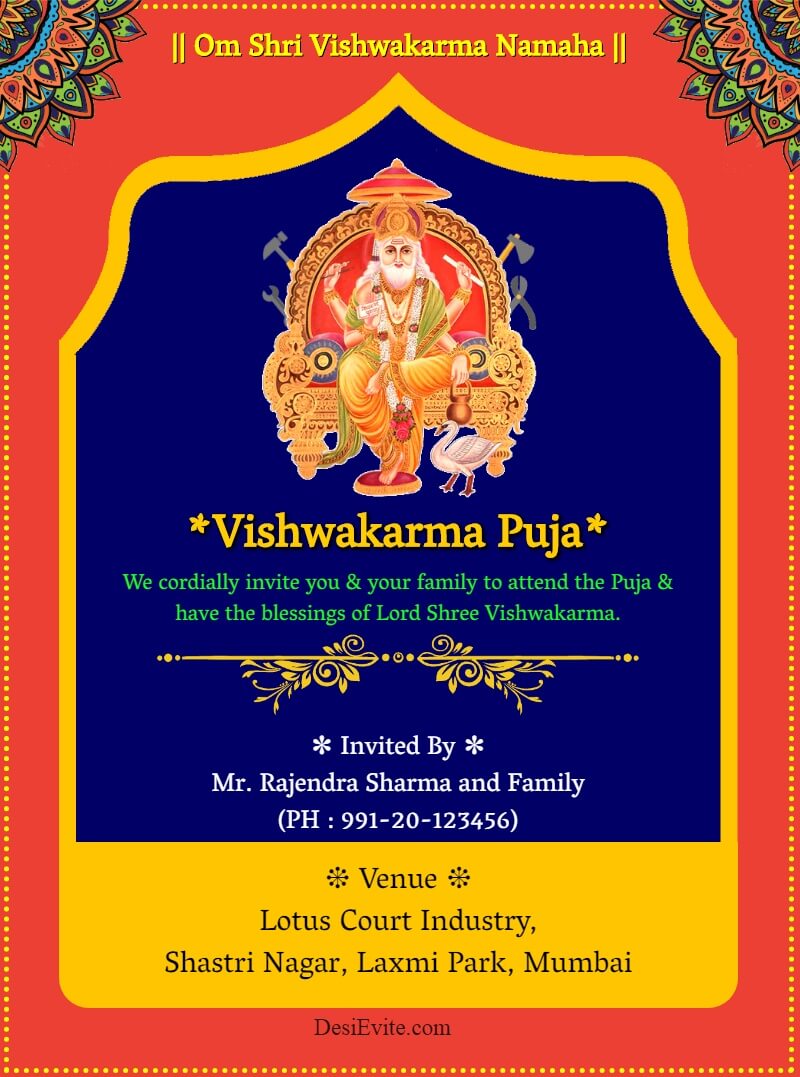 vishwakarma jayanti function invitation card template 118 