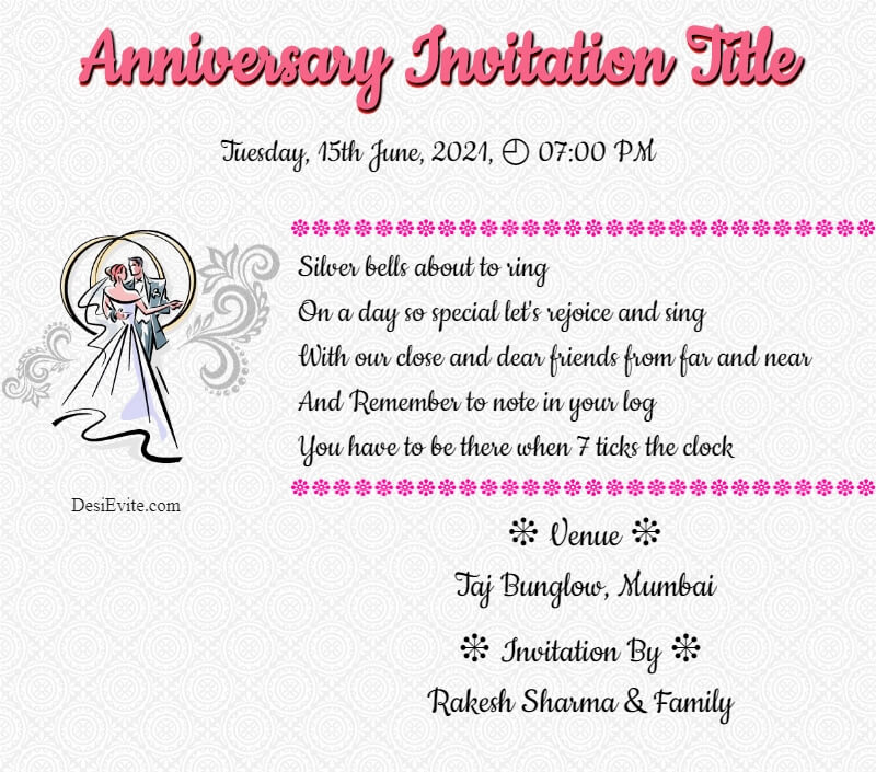 Invite to all of my friends Happy Anniversary theme angel blessing
