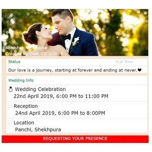 whatsapp status theme invitation card