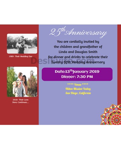Free Wedding Anniversary Invitation Card Online Invitations