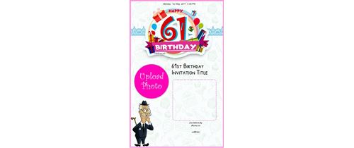 Free 21 100 Birthday Invitation Card Online Invitations Invitation With Image Celebrate 61th Birthday Card