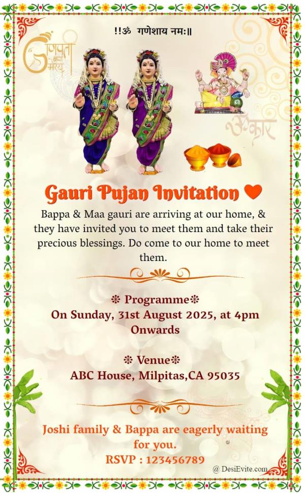 gouri-puja-invitation-card-with-greenflower-border