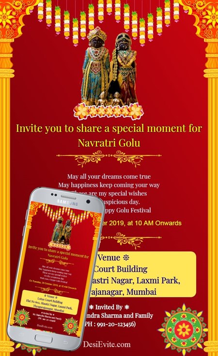 Free Golu Invitation Card Maker Online Invitations