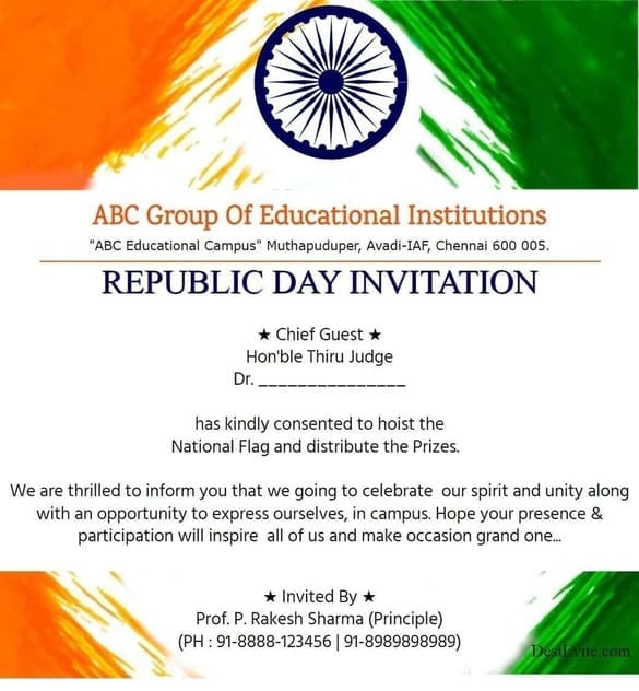 Free Republic Day Invitation Card Online Invitations