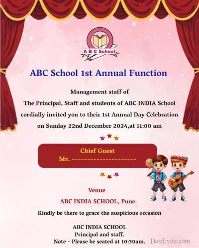 Free Annual Function Invitation Card Online Invitations