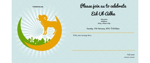 Free Bakrid Eid Al Adha Invitation Card Online Invitations