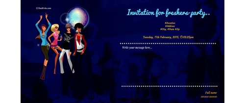 free freshers party invitation card online invitations party card design