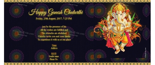 Free Ganesh Chaturthi Invitation Card Online Invitations Shree Ganesh Chaturthi Invitation