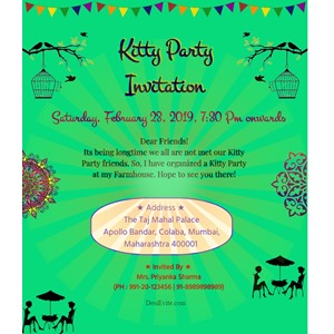 Free Kitty Party Invitation Card Online Invitations