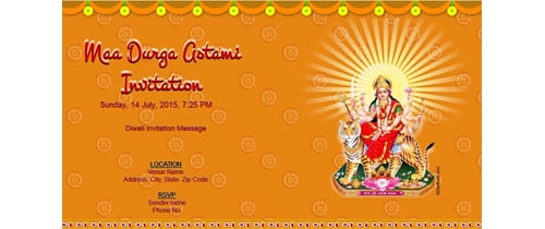 Free Durga Puja Invitation Card Online Invitations