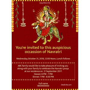 Free Mata Ki Chowkibhajan Sandhya Invitation Card Online Invitations