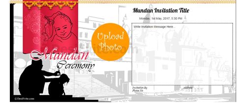 Free Mundan म डन Invitation Card Online Invitations Invitation With Image Mundan Ceremony Cards