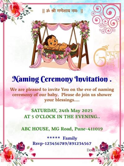naming-ceremony-invitation-card-watercolor-floral