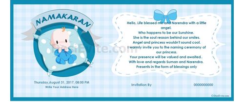Free Naming Ceremony Namakaran Invitation Card Online Invitations