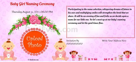 Baby Girl Namkaran Invitations Design Gallery
