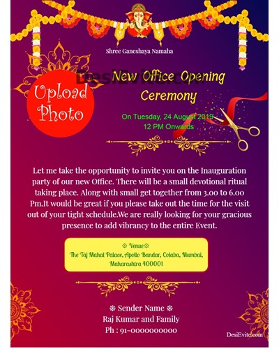 free office inauguration opening invitation card online invitation for office opening