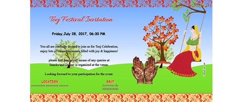 Free Teej Festival Invitation Card Online Invitations