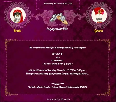Free Islamic Engagement Invitation Card Invitation Card Maker