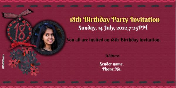 18th birthday invitation