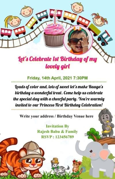 1st Birthday Invitation Card in Marathi Editable (Free) EasyInvite