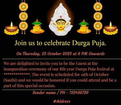 Invitation for Jagatdhatri Puja