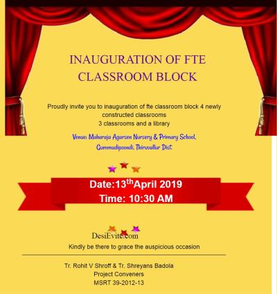 School College Function Inauguration Card