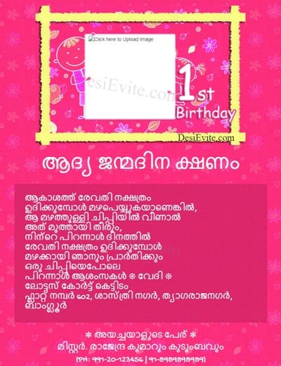 1st Birthday Party Invitation
