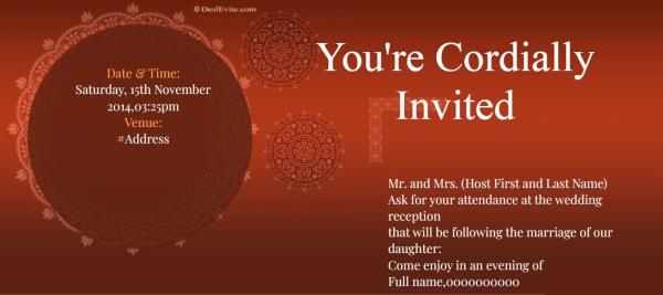 You are cordially Invited Reception Ceremony Invitation