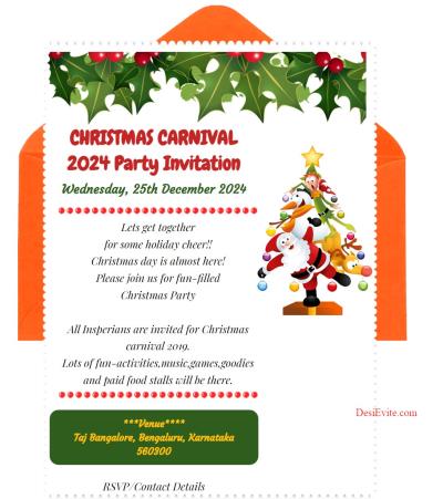CHRISTMAS CARNIVAL Party Invitation