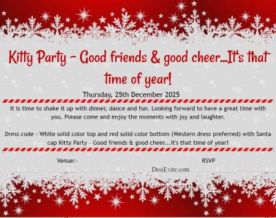 Christmas Kitty Party Invitation e-card