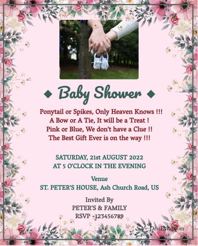 Floral Theme Baby Shower Invitation