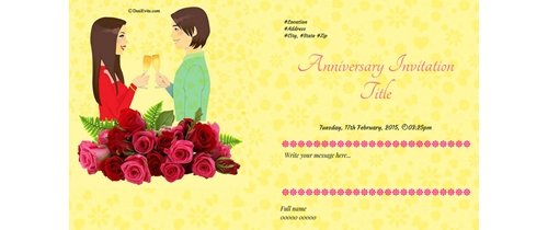 wedding-anniversary-invitation-card-cartoon-design