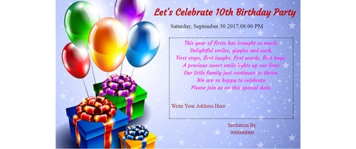 10th Birthday Celebration Party