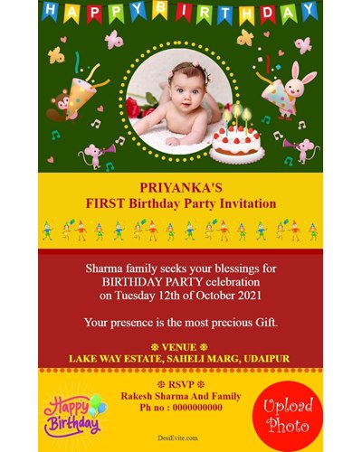 Invitation card for clearance first birthday