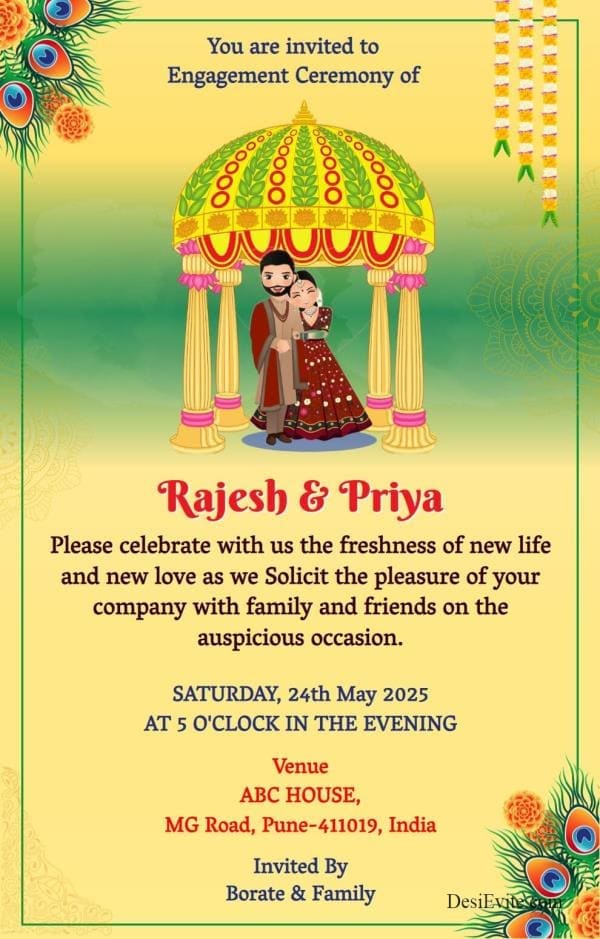 cartoon-engagement-invitation-card-indian-couple