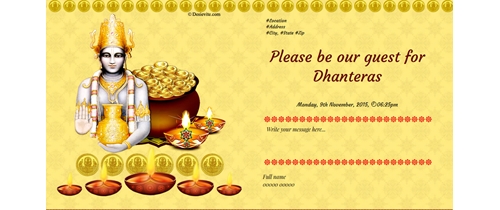 Please be our guest for Dhanteras