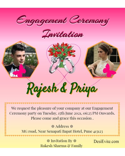 Premium Engagement invitation card - Shaadi Vibes