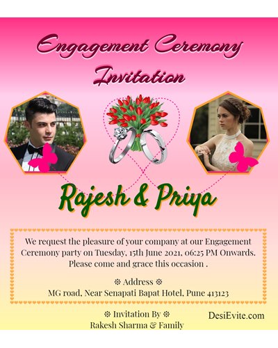 Engagement Ceremony Invitation Card