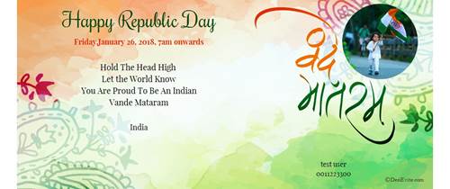 Invitation for Republic day function